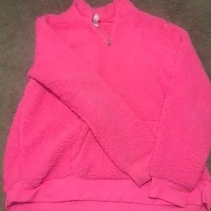 Pink fluffy pullover